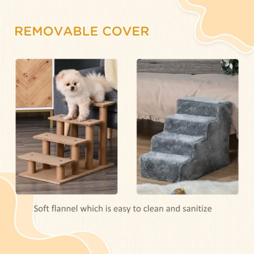 PawHut Four-Step Dog Stairs With