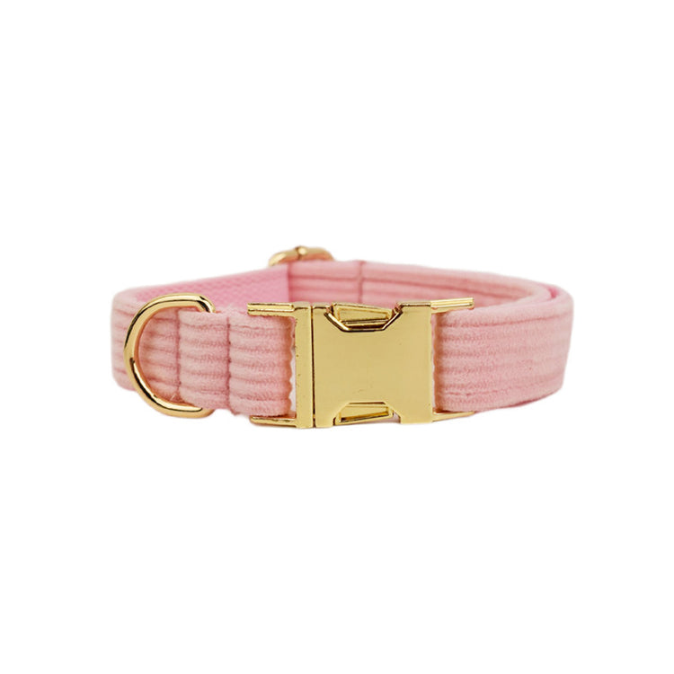corduroy series pet dog collar adjust