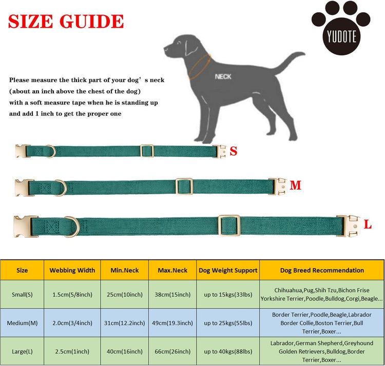 Ultra-Soft Dog Collar Natural Cotton Corduroy