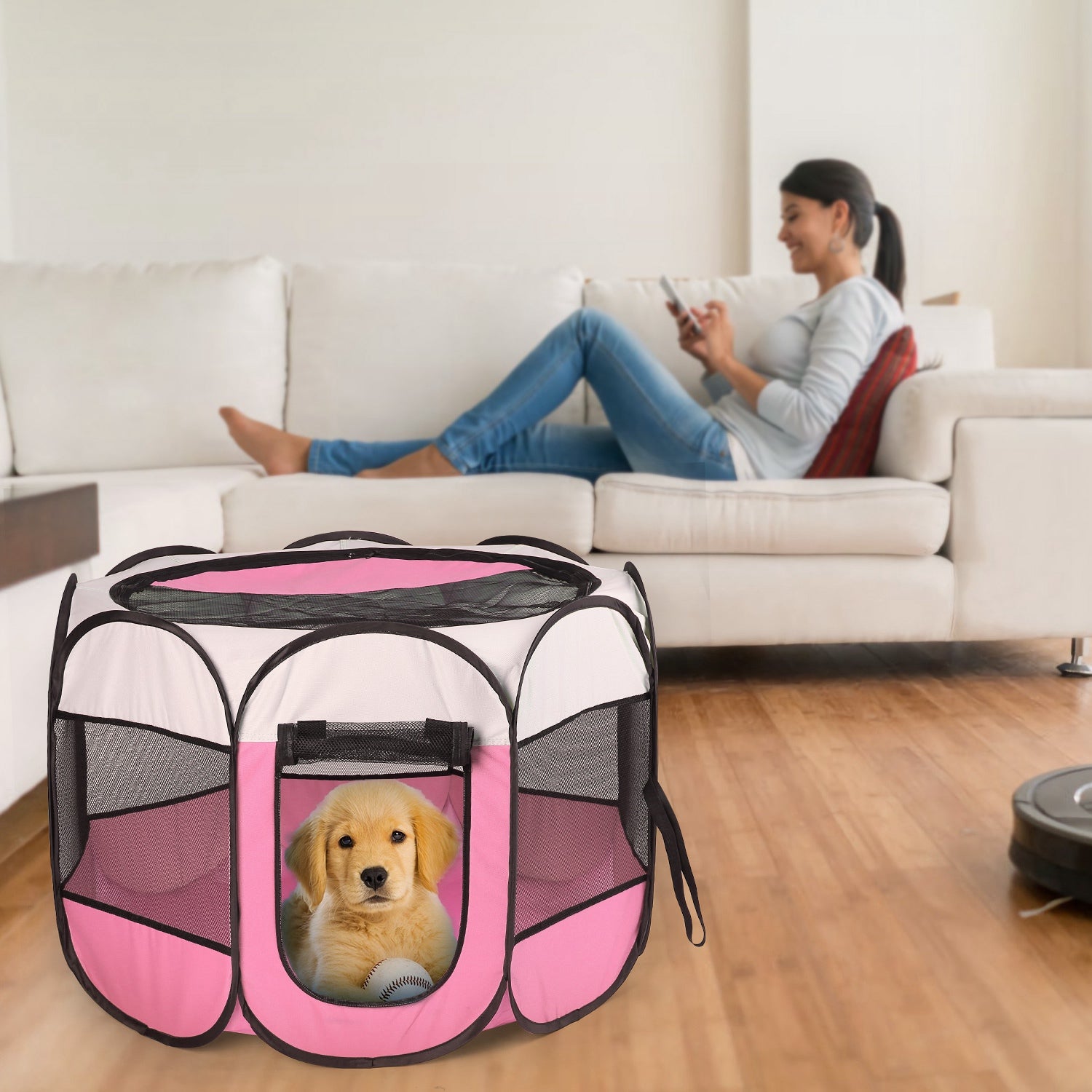 portable foldable pet tent exercise
