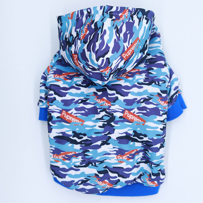 camouflage pet hoodie with print pet