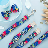 dog collar pet leash dog bow set 