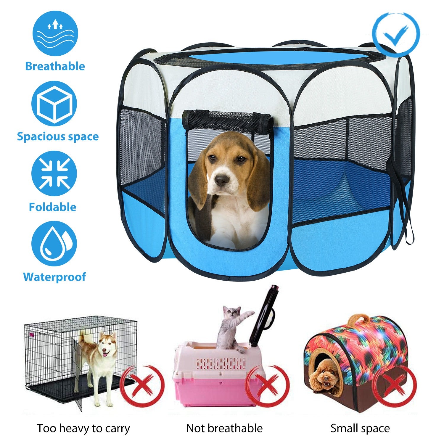 portable foldable pet tent exercise