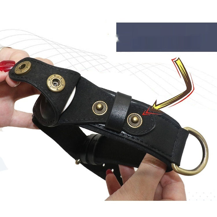 new genuine leather pet collar durable 