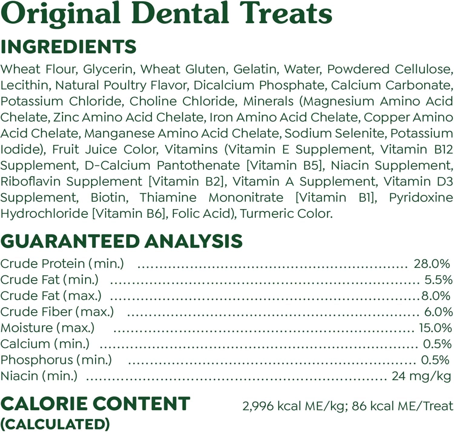 Canine Dental Chews Original Regular