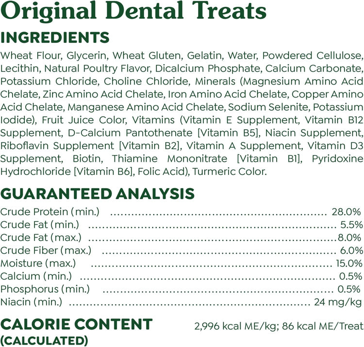 Canine Dental Chews Original Regular