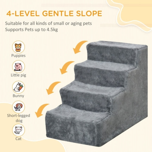 PawHut Four-Step Dog Stairs With