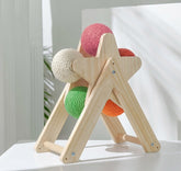 Solid Wood Standing Cat Catching Ball