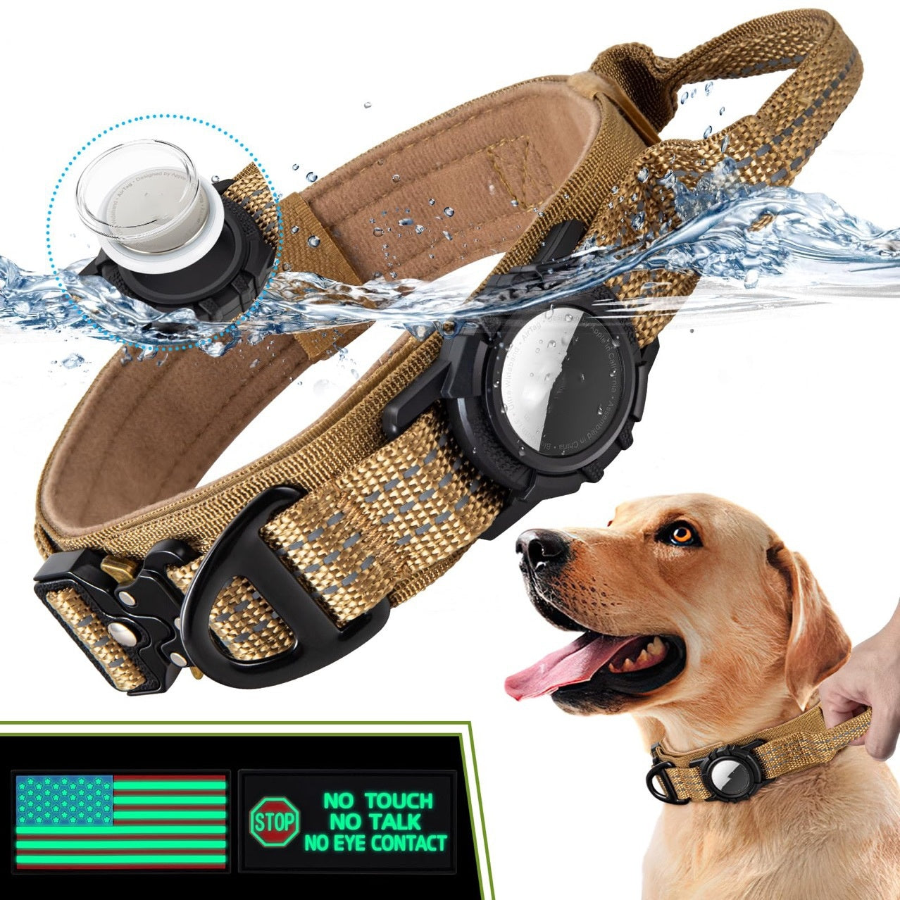 waterproof dog collar airtag protective