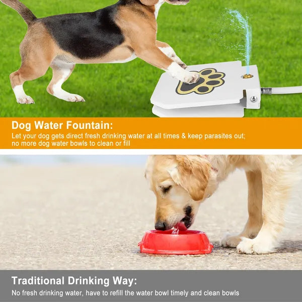 Step-On Outdoor Dog Water Fountain 