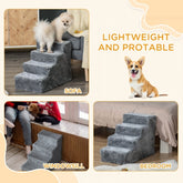 PawHut Four-Step Dog Stairs With