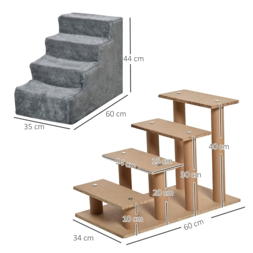 PawHut Four-Step Dog Stairs With