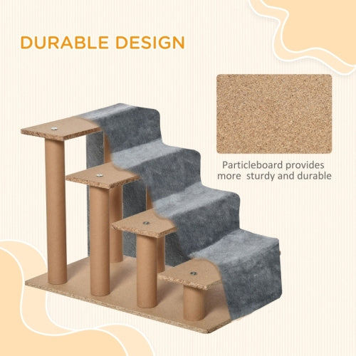 PawHut Four-Step Dog Stairs With
