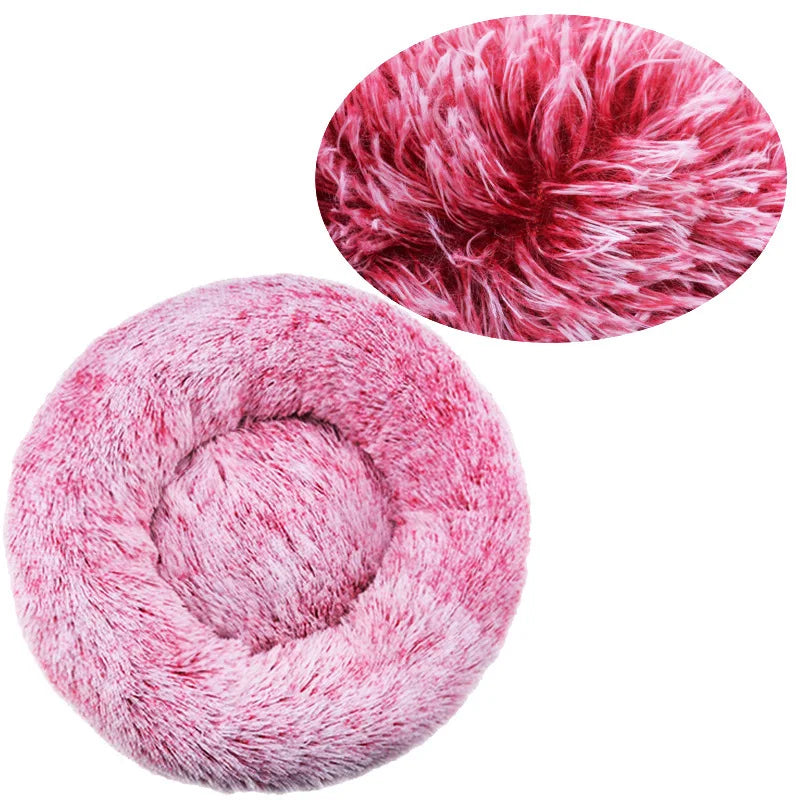 40-90Cm round Pet Bed for Large Dog Bed Super Soft Cat Bed Long Plush Dog House for Medium Dog House Winter Warm Sleeping